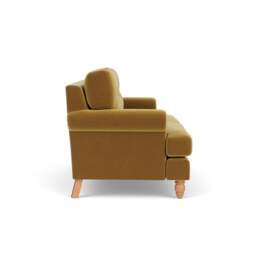 Large 2 Seater Sofa - Mustard - Matt Velvet - Talbot - The Cotswold Company - thumbnail 3