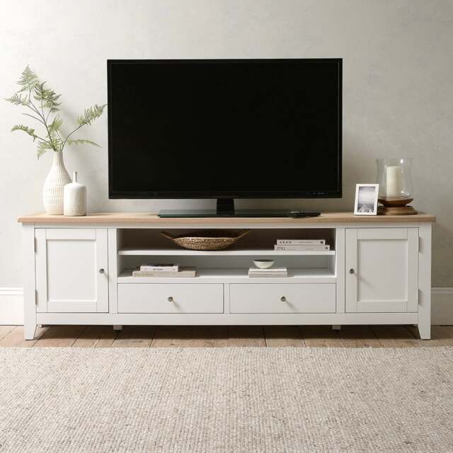 XXL TV Stand up to 90 - Chester Pure White - The Cotswold Company - image 1