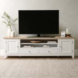 XXL TV Stand up to 90 - Chester Pure White - The Cotswold Company