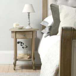 1 Drawer Bedside Table - Camille Limewash Oak - The Cotswold Company - thumbnail 3