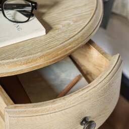 1 Drawer Bedside Table - Camille Limewash Oak - The Cotswold Company - thumbnail 2