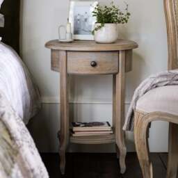 1 Drawer Bedside Table - Camille Limewash Oak - The Cotswold Company - thumbnail 4
