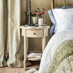 1 Drawer Bedside Table - Camille Limewash Oak - The Cotswold Company
