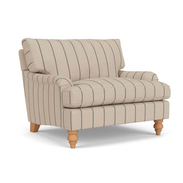 Love Seat - Charcoal - Compton Stripe - Morris - The Cotswold Company - image 1