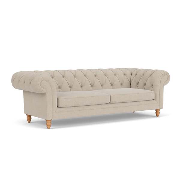 3 Seater Sofa - Natural - Rustic Weave - Harris Chesterfield - The Cotswold Company - image 1