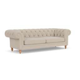 3 Seater Sofa - Natural - Rustic Weave - Harris Chesterfield - The Cotswold Company - thumbnail 1