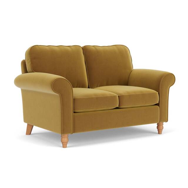 2 Seater Sofa - Mustard - Matt Velvet - Hurley - The Cotswold Company - image 1