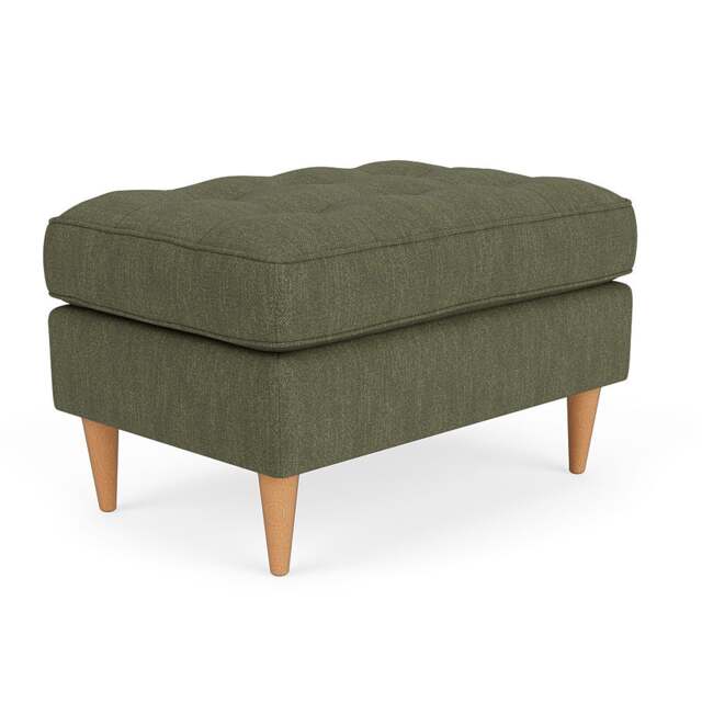 Foot Stool - Fern - Luxury Italian Linen - Saxon Small - The Cotswold Company - image 1