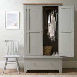 Double Wardrobe - Chester Dove Grey - The Cotswold Company