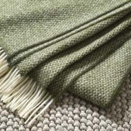 Stow British Wool Forest Green Throw - Home Accessories - The Cotswold Company - thumbnail 1