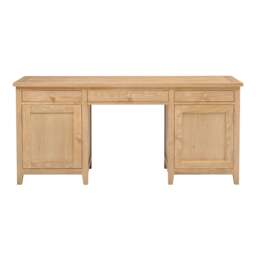 Inglesham Whitewash Oak Double Pedestal Desk - The Cotswold Company - thumbnail 3