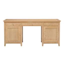 Inglesham Whitewash Oak Double Pedestal Desk - The Cotswold Company - thumbnail 4