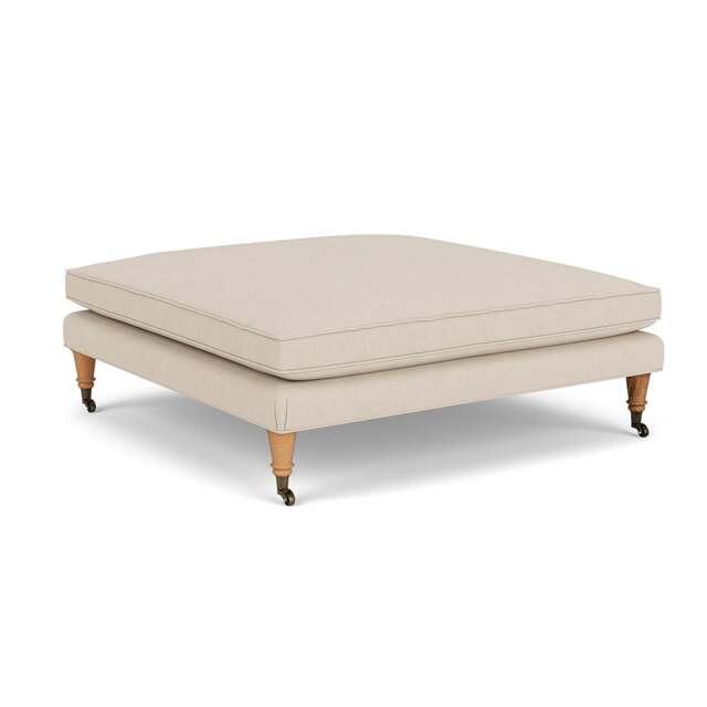 Foot Stool - Lily White - House Linen Mix - Taylor Small - The Cotswold Company - image 1