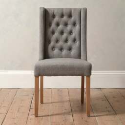 Wing Buttoned Dining Chair Grey - Foxglove - The Cotswold Company - thumbnail 2