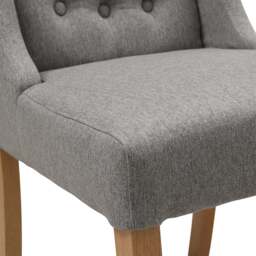 Wing Buttoned Dining Chair Grey - Foxglove - The Cotswold Company - thumbnail 6