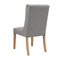 Wing Buttoned Dining Chair Grey - Foxglove - The Cotswold Company - thumbnail 4
