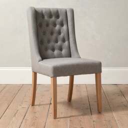 Wing Buttoned Dining Chair Grey - Foxglove - The Cotswold Company