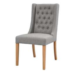 Wing Buttoned Dining Chair Grey - Foxglove - The Cotswold Company - thumbnail 3