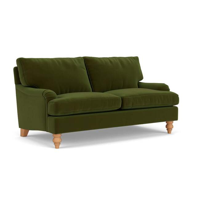 Large 2 Seater Sofa - Forest Green - Matt Velvet - Morris - The Cotswold Company - image 1