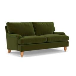 Large 2 Seater Sofa - Forest Green - Matt Velvet - Morris - The Cotswold Company