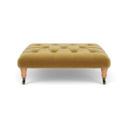 Foot Stool - Mustard - Matt Velvet - Amelia - The Cotswold Company - thumbnail 2