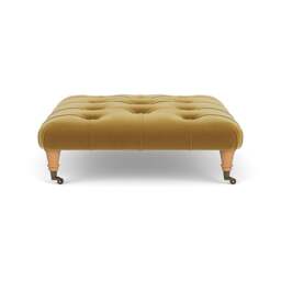 Foot Stool - Mustard - Matt Velvet - Amelia - The Cotswold Company - thumbnail 3