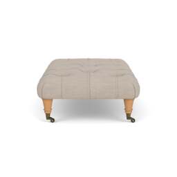 Foot Stool - Natural - Luxury Italian Linen - Amelia Small - The Cotswold Company - thumbnail 3