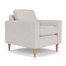 Armchair - Soft White - Luxury Italian Linen - Saxon - The Cotswold Company - thumbnail 1