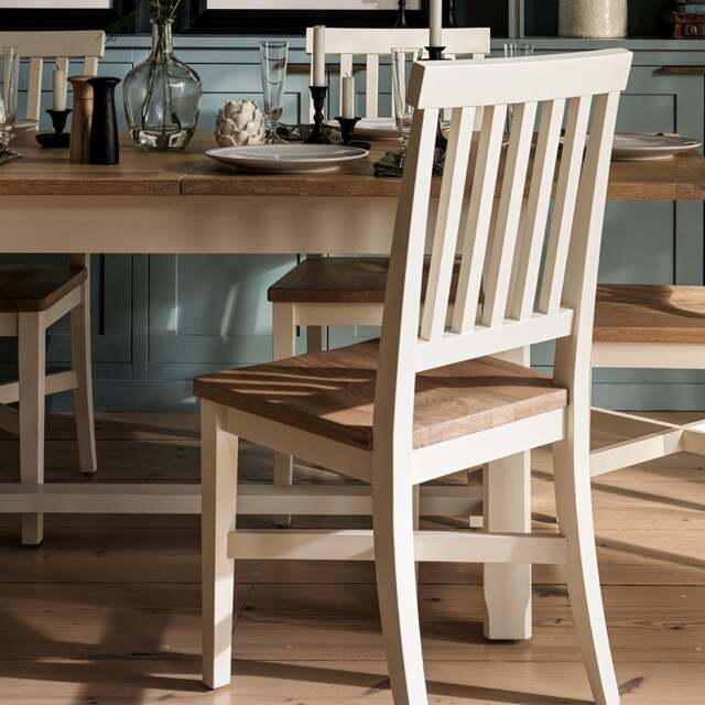 Wooden Seat Dining Chair - Chester Classic Cream - The Cotswold Company - image 1