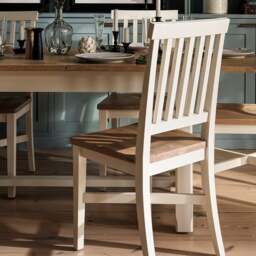 Wooden Seat Dining Chair - Chester Classic Cream - The Cotswold Company - thumbnail 1