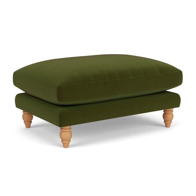 Foot Stool - Forest Green - Matt Velvet - Emily - The Cotswold Company - image 1