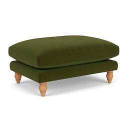 Foot Stool - Forest Green - Matt Velvet - Emily - The Cotswold Company