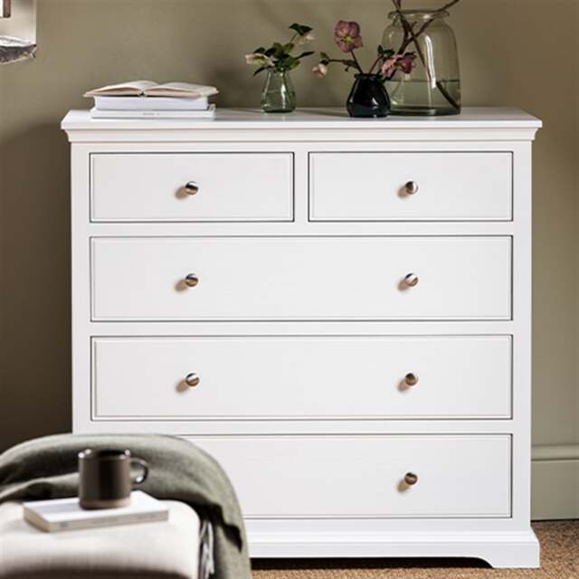 Fairford Soft White 5 Drawer Chest - The Cotswold Company - image 1