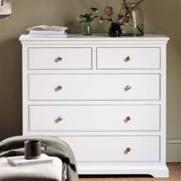 Fairford Soft White 5 Drawer Chest - The Cotswold Company