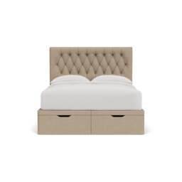Calvert King Size Ottoman Storage Bed - Natural - House Linen Mix - The Cotswold Company - thumbnail 2