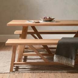 6 Seater Dining Table - Hilcot Natural Oak - The Cotswold Company - thumbnail 4