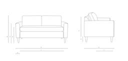 2 Seater Sofa - Charcoal - Compton Stripe - Saxon - The Cotswold Company - thumbnail 4