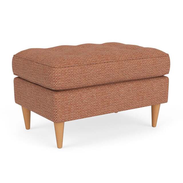 Foot Stool - Brick - Herringbone Weave - Saxon Small - The Cotswold Company - image 1
