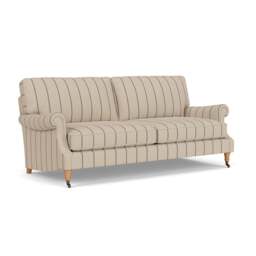 4 Seater Sofa - Charcoal - Compton Stripe - Taylor High Back - The Cotswold Company - thumbnail 1