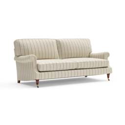 4 Seater Sofa - Charcoal - Compton Stripe - Taylor High Back - The Cotswold Company - thumbnail 5