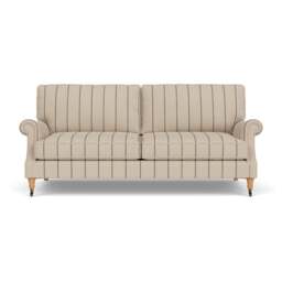 4 Seater Sofa - Charcoal - Compton Stripe - Taylor High Back - The Cotswold Company - thumbnail 2