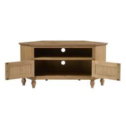 Elkstone Mellow Oak Large Corner TV Stand - The Cotswold Company - thumbnail 3