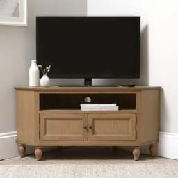 Elkstone Mellow Oak Large Corner TV Stand - The Cotswold Company