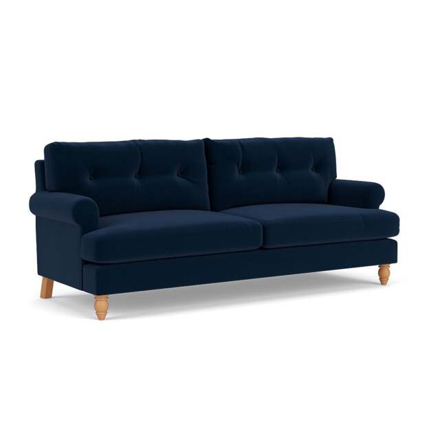 4 Seater Sofa - Deep Blue - Matt Velvet - Talbot - The Cotswold Company - image 1