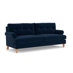 4 Seater Sofa - Deep Blue - Matt Velvet - Talbot - The Cotswold Company - thumbnail 1