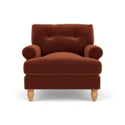 Armchair - Brick - Matt Velvet - Talbot - The Cotswold Company - thumbnail 2