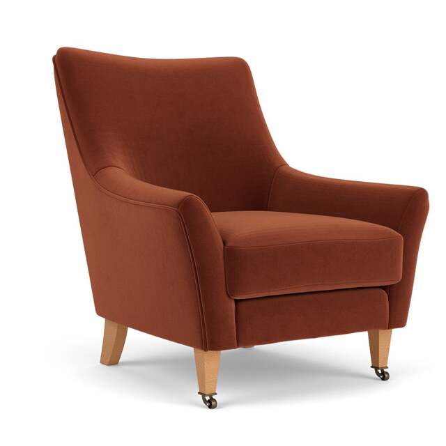 Armchair - Brick - Matt Velvet - Martha - The Cotswold Company - image 1