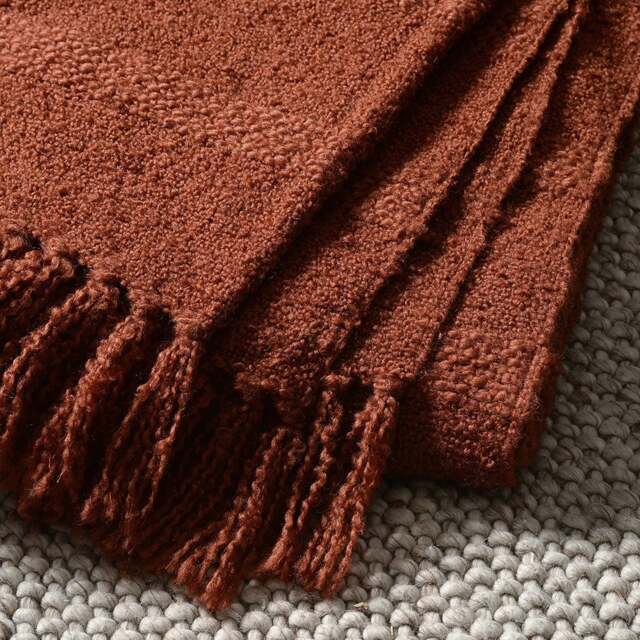 Textured Hand Woven Throw Terracotta - Home Accessories - The Cotswold Company - image 1