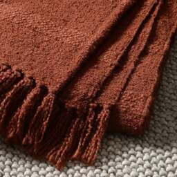 Textured Hand Woven Throw Terracotta - Home Accessories - The Cotswold Company - thumbnail 1