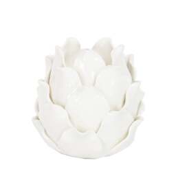 White Porcelain Artichoke - Candle Holder - The Cotswold Company - thumbnail 3